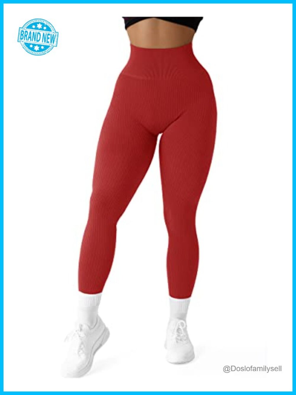 High Waisted Ribbed Seamless Leggings Workout Yoga Pants